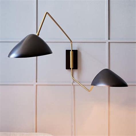 Corrigan Studio® 2 - Light Dimmable Matt Black/Gold Armed Sconce | Wayfair | Modern wall sconces ...