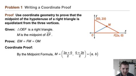 Geometry 6-9 Proofs Using Coordinate Geometry: Problem 1 - Writing a Coordinate Proof - YouTube