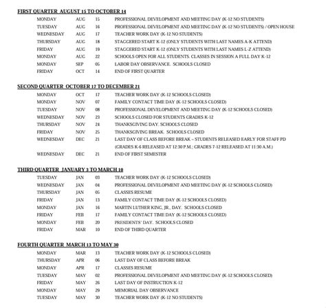 DISTRICT CALENDAR | Washington Local Schools