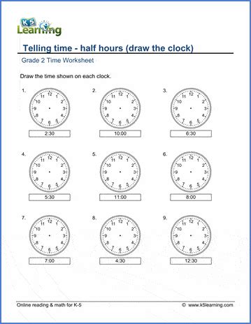 Draw The Time Worksheet