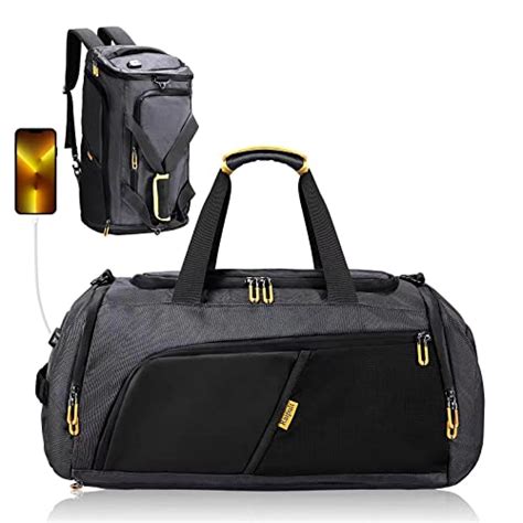 Gym Duffle Bag Backpack with Shoe Compartment &Wet Pocket, 50L Large ...