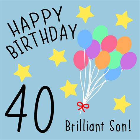 Son 40th Birthday Card - 'Brilliant Son': Amazon.co.uk: Office Products