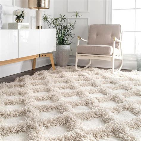 nuLOOM Francene Moroccan Trellis Shag Ivory 8 ft. 2 in. x 11 ft. 6 in ...