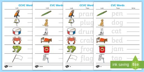 CVC, CCVC and CVCC Worksheet | English Worksheet