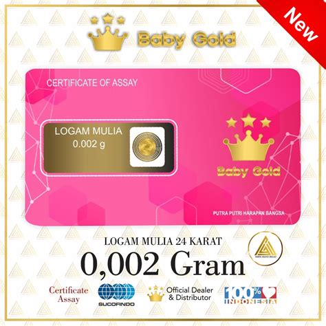 Jual BabyGold EMAS MINI 0,002 gram logam mulia 24 karat Indonesia|Shopee Indonesia