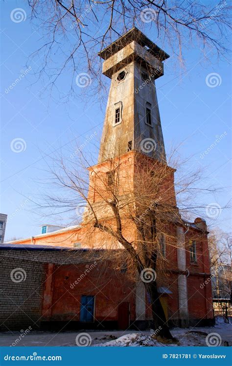 Fire tower stock image. Image of alarm, window, exterior - 7821781