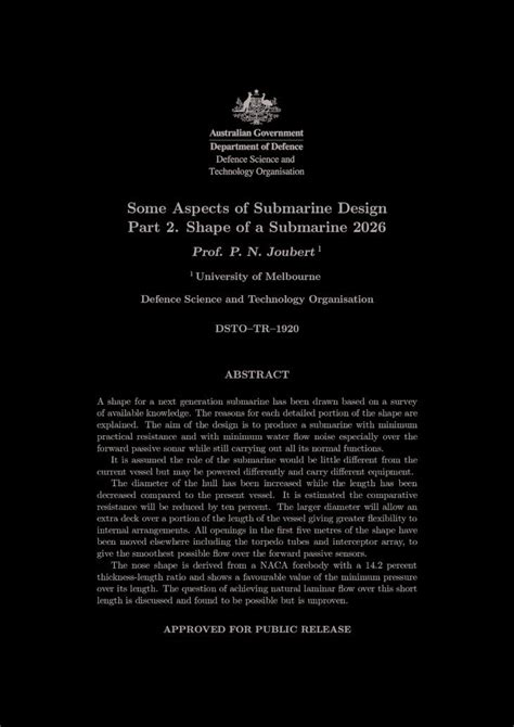 (PDF) Some Aspects of Submarine Design Part 2. Shape of a Submarine ...