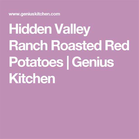 Hidden Valley Ranch Roasted Red Potatoes | Food.com | Receta