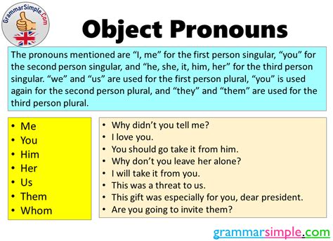 Understanding Object Pronouns: Examples and List