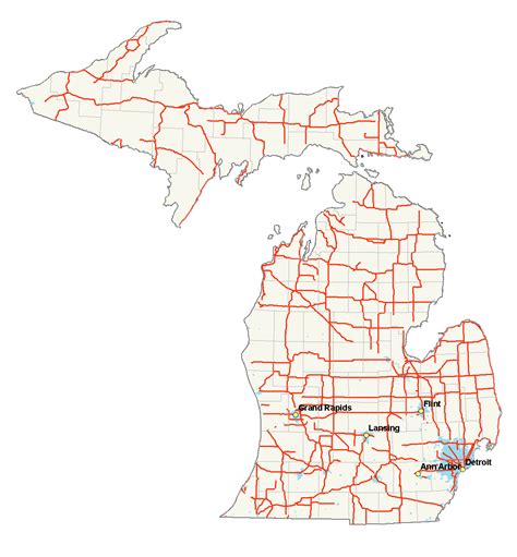 Michigan highways map | Highway map, Map, Michigan