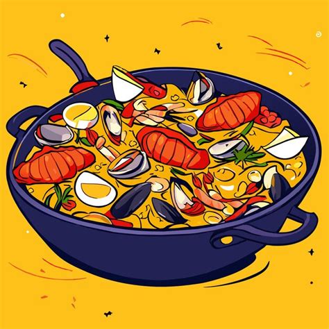 Premium Vector | Grilled seafood paella a gourmet healthy meal