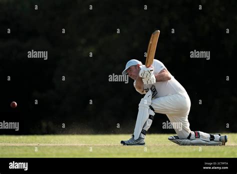 Batsman playing shot Stock Photo - Alamy