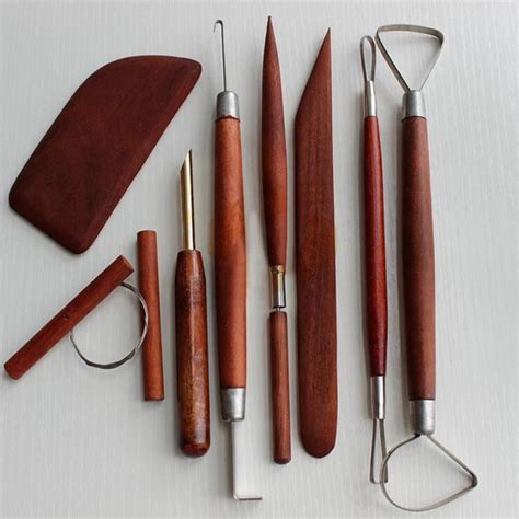 8 pcs Red WoodPottery Tool Set Clay Ceramics Molding Tools For Pottery Clay Molding-in Hand Tool ...