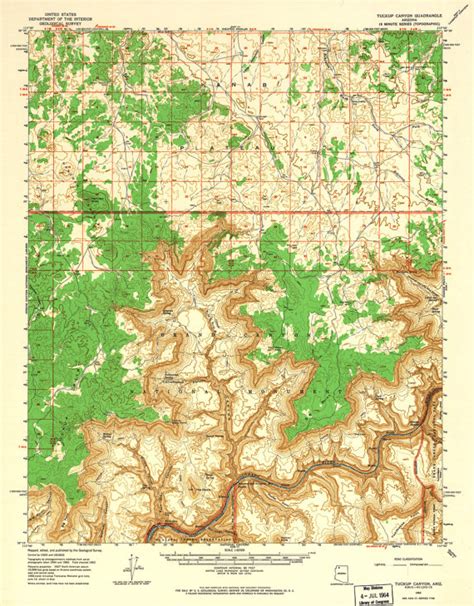 Grand Canyon National Park Map / Vintage Topographic map / | Etsy | National park map, National ...