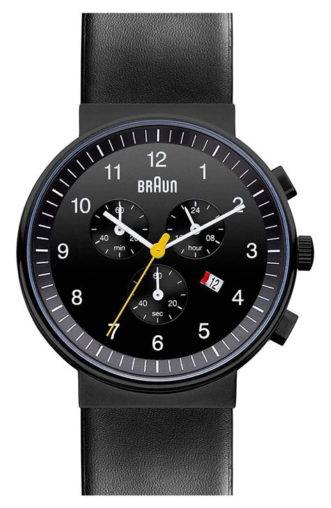 Braun 'Classic' Chronograph Leather Strap Watch, 40mm | Nordstrom