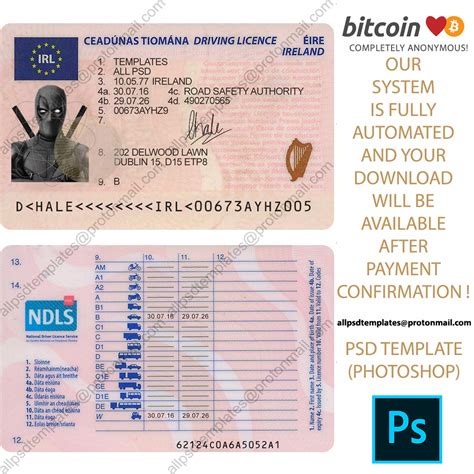 Ireland Driver License - ALL PSD TEMPLATES