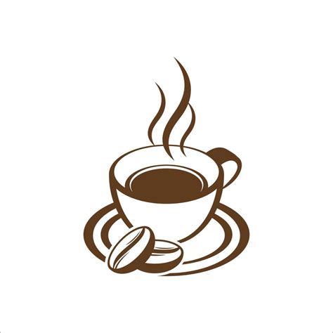 Coffee cup and bean icon. Coffee vector isolated on white background ...