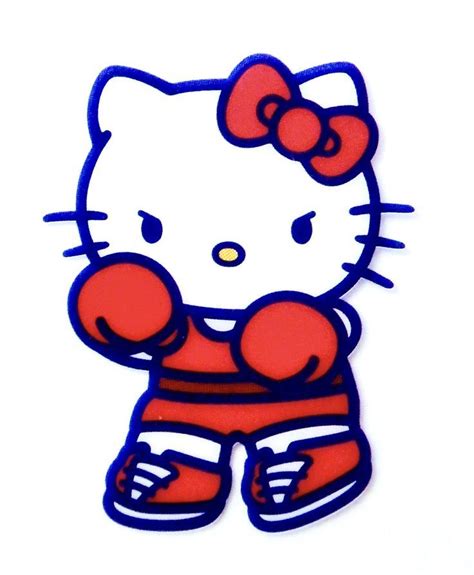 an image of a hello kitty with boxing gloves