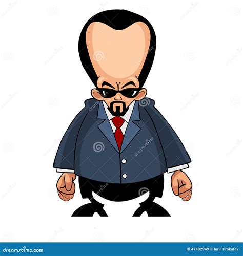 Cartoon Man With A Big Head In A Suit And Sunglasses Stock Vector - Image: 47402949