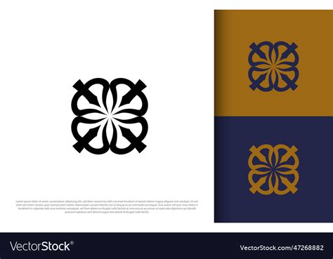 Luxury gold ornament emblem design stylish line Vector Image