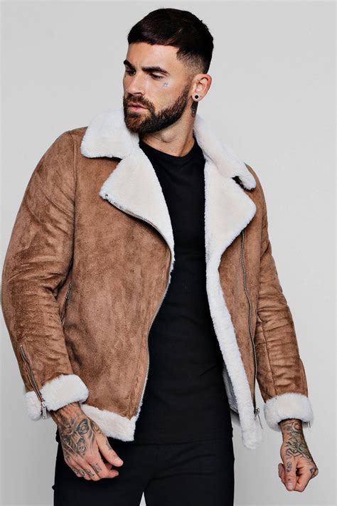 Faux Fur Lined Suede Aviator | boohoo- Faux Fur Lined Suede Aviator | boohoo -#OversizedS ...