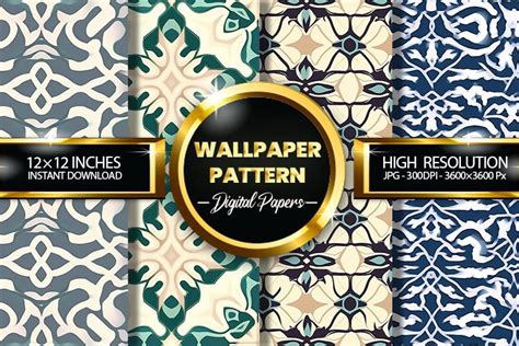 Wallpaper Pattern Digital Papers - 04 Variations (2992721)