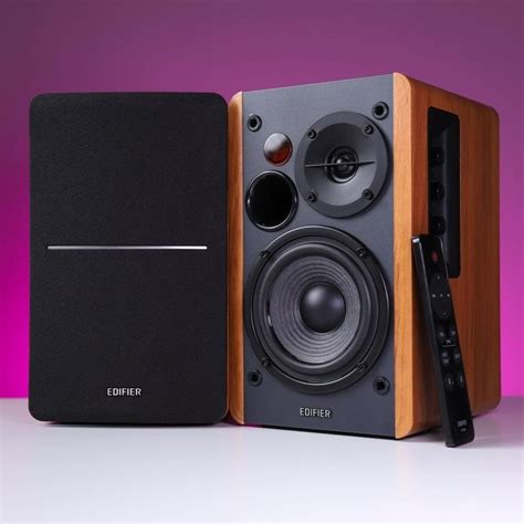 The Wireless remote control of Edifier R1280DB Speakers is designed for volume adjustment and ...