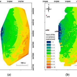 (a) The positional accuracy map; and (b) the map of the trace of the... | Download Scientific ...