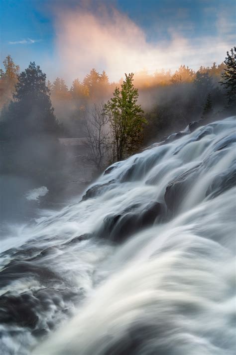 Ghost Mist - Mist flows above a waterfall on a cool morning. : LandscapePhotography