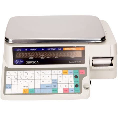 Globe GSP30B 30 lb. Price Computing Label Printing Scale, Legal for Trade