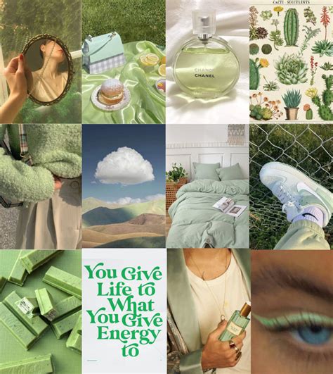 Light Green Wall Collage Kit Green Aesthetic Wall Collage - Etsy