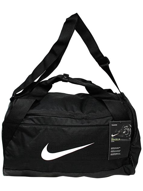 Nike Brasilia Small Duffel Polyester Duffle Bag Hobo - Black / White ...