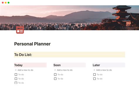 Notion Personal Planner Template | Notion Template