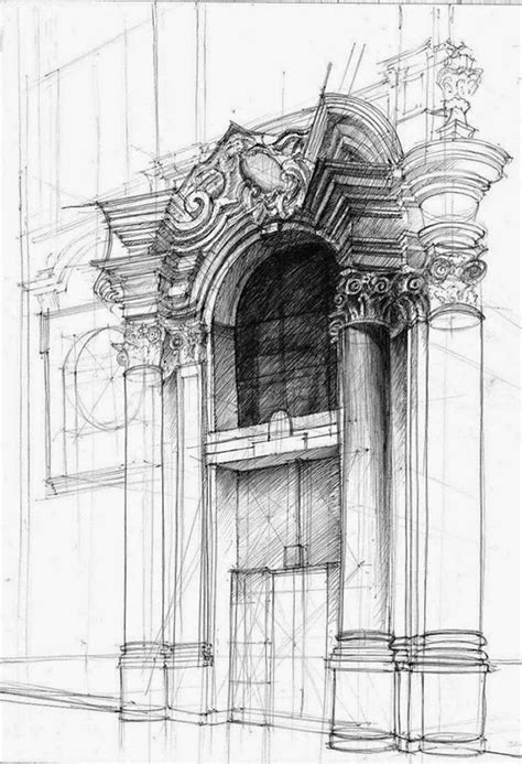 Architectural Drawings of Historic Buildings | Architecture drawing art, Architecture drawing ...