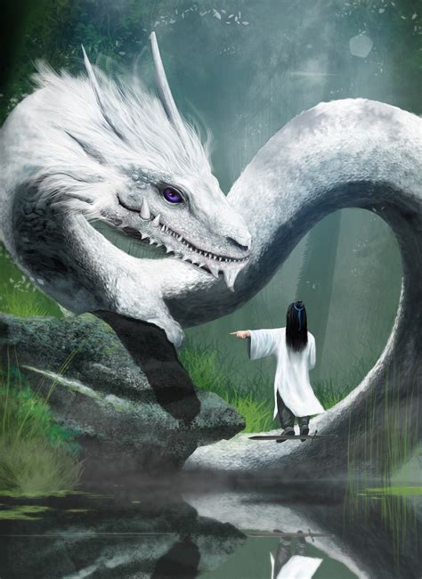 ArtStation - WHite Dragon and The Boy