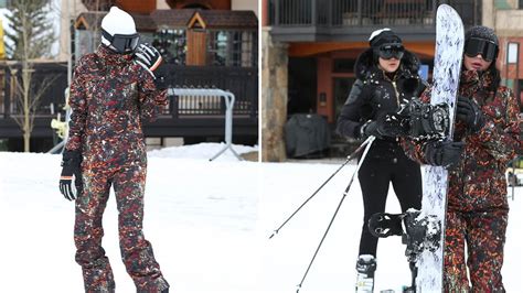 Kylie Jenner Rocks a Printed Snowsuit to go Snowboarding With Her ...