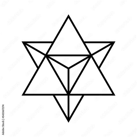 Merkaba symbol. Sacred geometry shape. Star tetrahedron. 3D object that is made out of two ...