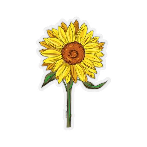 Yellow Aesthetic Stickers Sunflower - Draw-meta