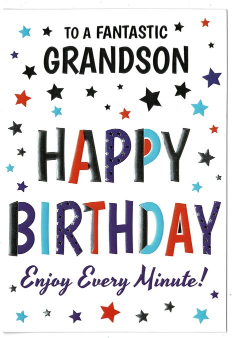 Grandson Birthday Card 'To A Fantastic Grandson Happy Birthday' - With Love Gifts & Cards