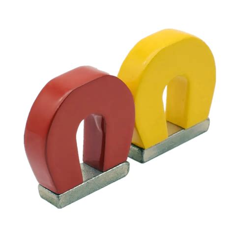 Horseshoe Shape Alnico Toy Experiment Magnet U Type Red YellowMagnetic Teaching Tool Fine Made 2 ...