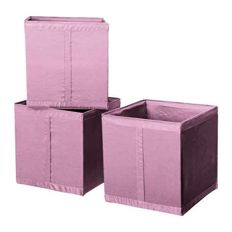 3 x IKEA SKUBB STORAGE BOXES FITS PAX WARDROBE - PINK