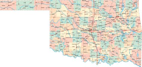 Oklahoma Road Map - Oklahoma • mappery