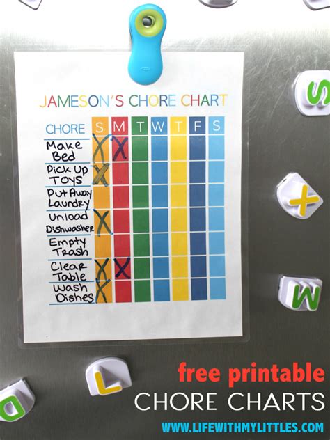 Free Printable Chore Chart for Kids - Life With My Littles