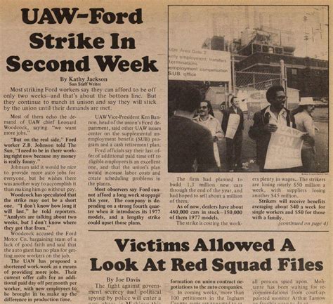 Uaw-ford Strike In Second Week | Ann Arbor District Library