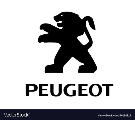 Peugeot logo brand symbol with name black design Vector Image