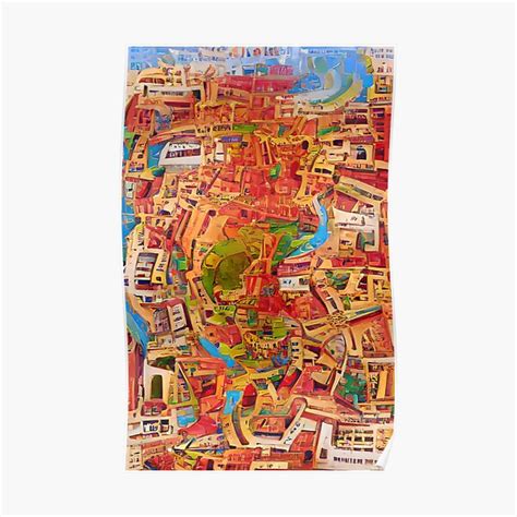 "Rome colorful map" Poster for Sale by ururuty | Redbubble