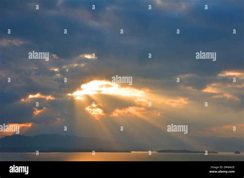 Mountain silhouette on sunrise Stock Photo - Alamy