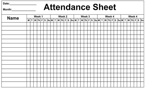 Employee Attendance Calendar Template