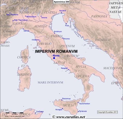 Euratlas Periodis Web - Map of the Apennine Peninsula in 200