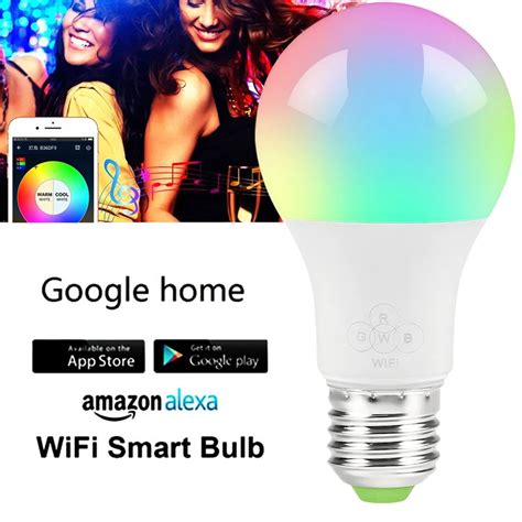 E27 WiFi Smart Home Light Bulb Dimmable Multicolor Wake Up Lights RGBW ...